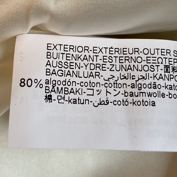 NWOT. Zara Ecru Textured Cropped Bow Buttons Jacket/Blazer. Size M. - Picture 8 of 12